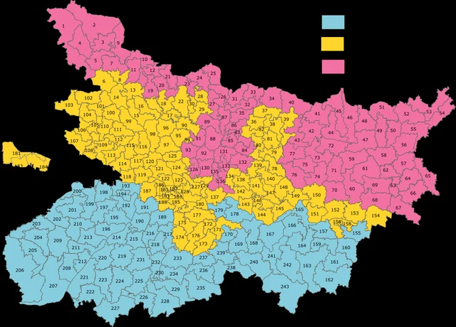 Phase 1: marked in blue, Phase 2: yellow and Phase 3: pink.