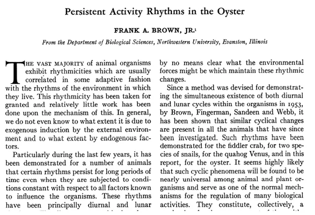 Dr. Frank A Brown’s paper