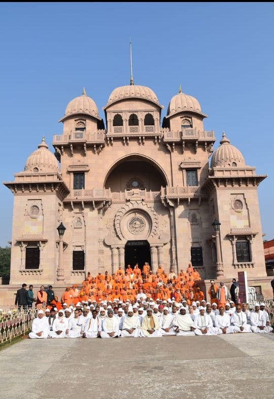 With the monks of the order outside the Math. 