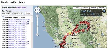 Google Latitude reminds you where you've been