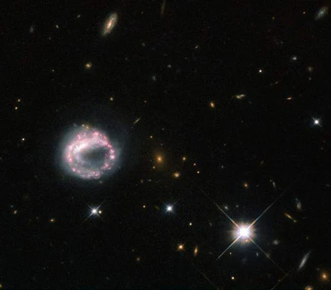 NASA's Hubble Space Telescope captures a cosmic ring galaxy