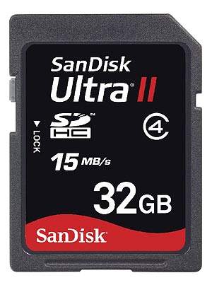 Sandisk adds 32 GB SDHC flash cards