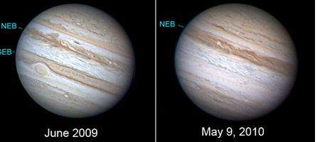 One of Jupiter's belts disappears