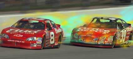 Computers visualize airflow in Nascar drafting