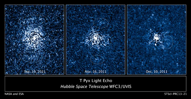 Hubble telescope maps 3D structure of ejected material around erupting star