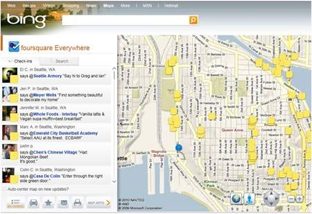 Microsoft revamps Bing with interactive Foursquare map
