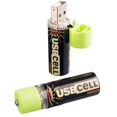 Use the USB port to charge AA batteries