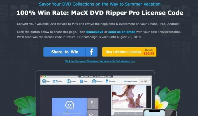 MacX DVD Ripper Pro Big Summer Giveaway: copy any DVD to MP4 / HEVC