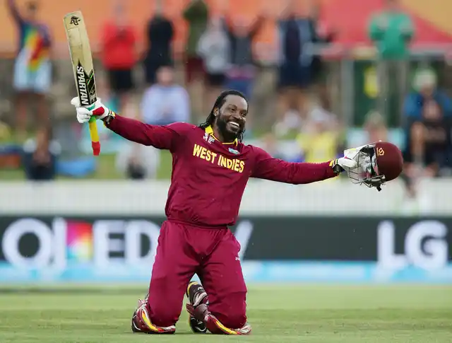 File photo of Chris Gayle celebrating his first double century. (Photo: AP)