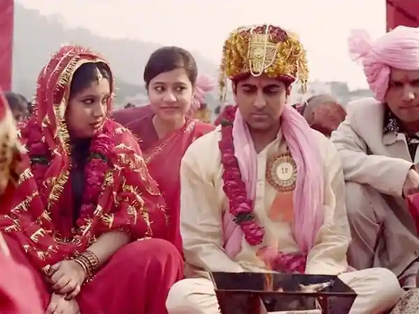 Bhumi Pednekar and Ayushmann Khurana in Yash Raj Films’ <i>Dum Laga Ke Haisha.</i>