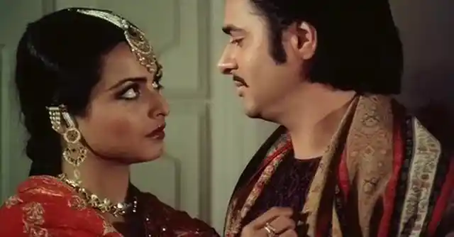 Rekha and Farooque Sheikh from a still in <i>Umrao Jaan.</i>