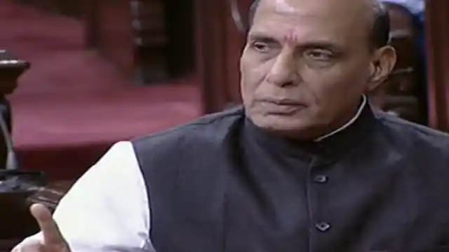 Union Home Minister Rajnath Singh at Rajya Sabha (Photo: ANI)