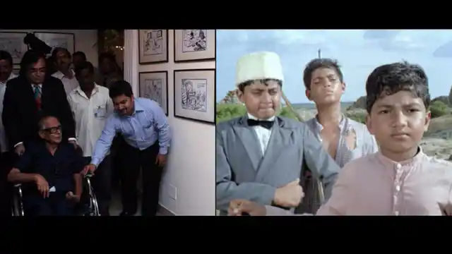 Manjunath with RK Laxman (L); scene from Swami and Friends (Photo Courtesy: <a href="https://www.facebook.com/mastermanjunath">Facebook/Manjunath Nayaker</a>)