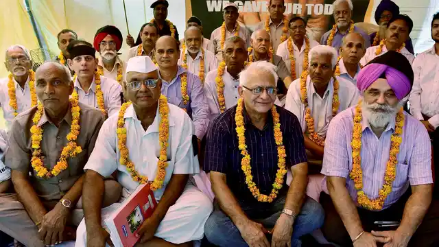 Ex-armymen protest over One Rank One Pension at Jantar Mantar in New Delhi. (File Photo: PTI)