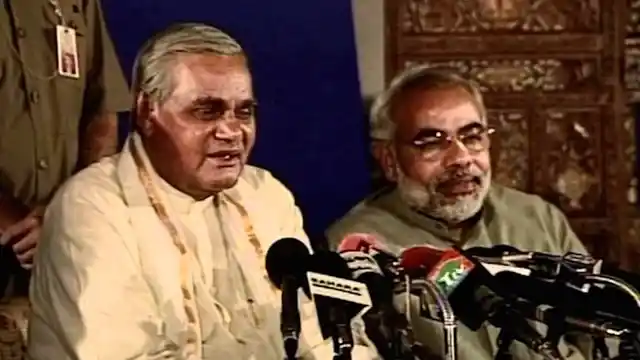 A picture of Vajpayee with Narendra Modi. 