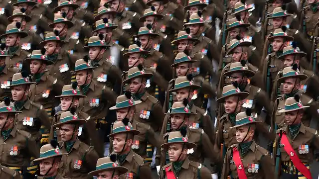 Indian Army dress rehearsal for Republic Day Parade. 