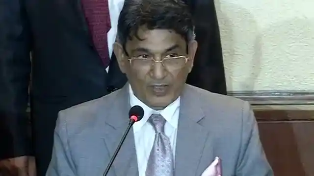 Justice RM Lodha delivering his verdict on IPL spot fixing and betting. (Photo: AP screengrab)