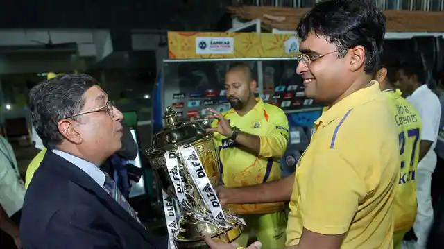 Chennai: File picture Chennai Super Kings’ official Gurunath Meiyappan with his father-in-law and ICC chief N Srinivasan. (Photo: PTI)