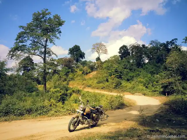 Riding through the jungles of western Myanmar where the tar road hasn’t reached yet. (Photo: Jay Kannaiyan)
