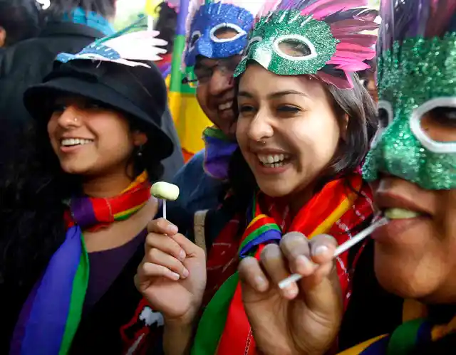 Participants take part in a gay pride parade in New Delhi (Photo: Reuters)