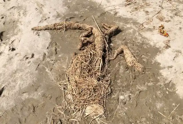 Remnants of immersed idols washed ashore. (Photo: <b>The Quint</b>)