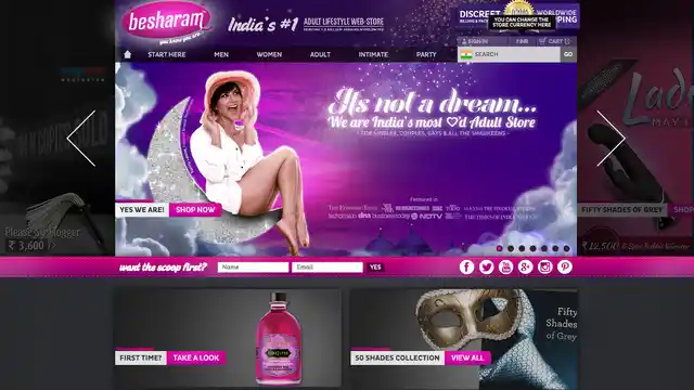 “www.imbesharam.com” – apparently India’s first online sex toys store.