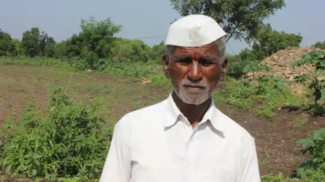Gopinath Vithoba Bhondve, 56, of village Ukhanda in Beed district’s Patoda taluk has gone for soy farming. (Photo: Vivian Fernandes)