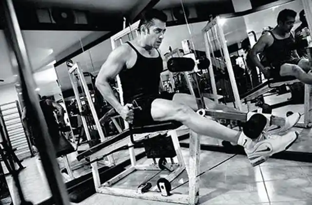 Salman working out at the gym.