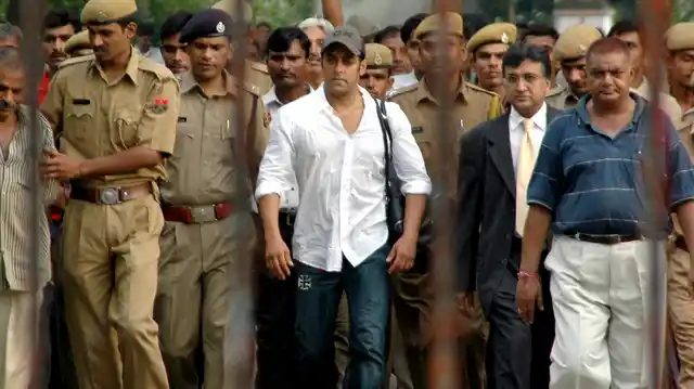 Salman Khan walking out of Jodhpur jail in Rajasthan in 2007. 