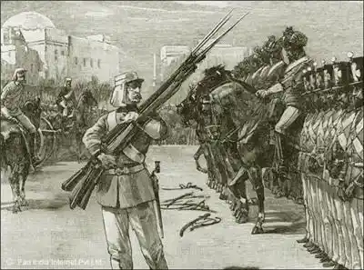 The Revolt of 1857 taught the British that religion was an evocative issue for Indians after which a concerted ‘Divide & Rule’ policy was followed. Language was a consequent victim. (Photo Courtesy: <a href="http://www.indiaonline.in/about/Profile/History/Indian-History/IndependentMovement/Mutiny-of-1857.html">India Online</a>)