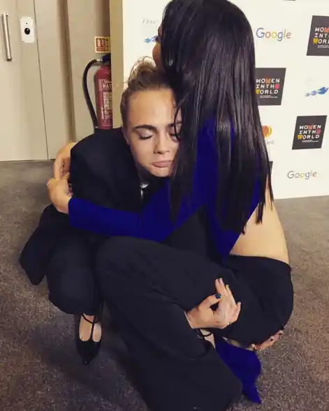 This model with the eyebrows is a big goof. (Photo Courtesy: <a href="https://www.instagram.com/caradelevingne/">Instagram/Cara Delevingne</a>)