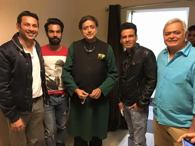 Apurva Asrani with Rajkumar Rao, Shashi Tharoor, Manoj Bajpayee, Hansal Mehta (Photo courtesy: Facebook)