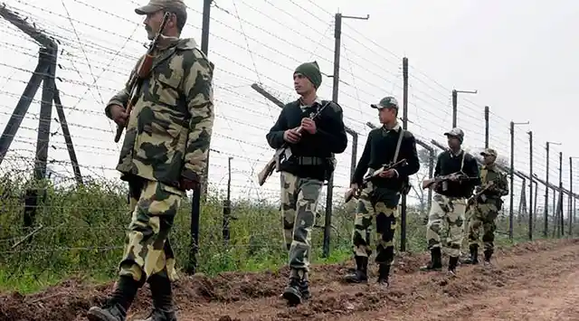 Border Security Force soldiers patrol the border. (Photo: PTI)
