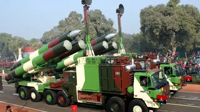 Indian Army missile carrier trucks during full dress rehearsal for Indian Republic Day parade at Rajpath in New Delhi on 23 January 2016. (Photo: IANS)