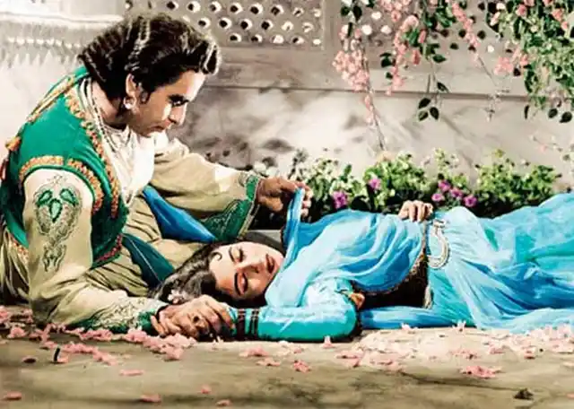 Dilip Kumar and Madhubala in a scene from <i>Mughal-e-Azam</i>