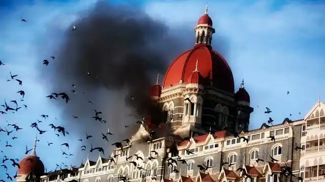 Moments after the dome of the Taj Mahal Hotel exploded during the 26/11 Mumbai attack. 