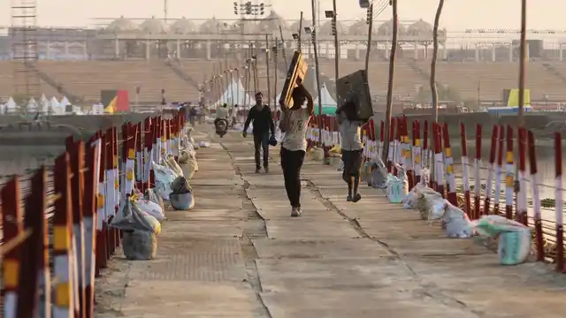 Preparations for spiritual guru Sri Sri Ravi Shankar’s World Culture Festival underway in New Delhi on March 8, 2016. (Photo: IANS)