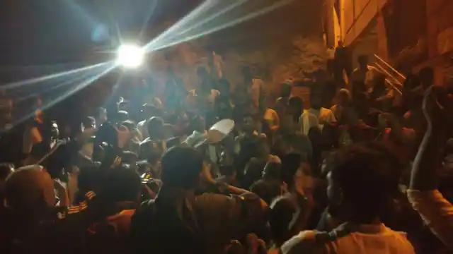 Students of Jawaharlal Nehru University celebrate after Kanhaiya Kumar was granted bail. (Photo: <b>The Quint</b>/Taruni Kumar)