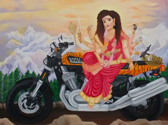 Bad Ass Maa Durga
36 x 48
Oil on canvas
2013. (Photo: Nimisha Bhanot)