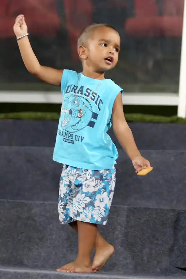 Dhawan might not be in the best of his forms, but his son clearly seems to be enjoying the show. (Photo: BCCI)