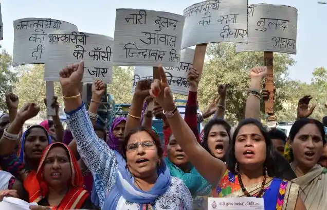 Women protest in Gurgaon against reports of gang rape incidents in Murthal. (Photo: PTI)