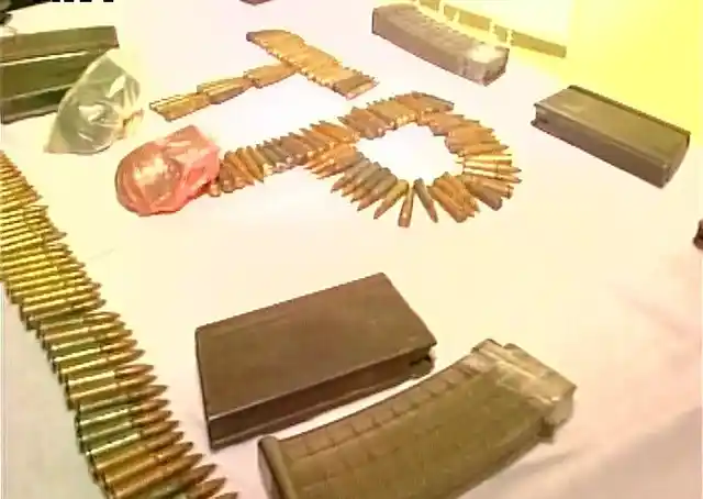 Weapons were discovered from NLFT members after they surrendered to Agartala police. (Photo: ANI)