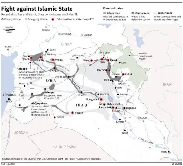 Graphic showing Islamic State‘s territorial control. (Photo: <a href="http://fingfx.thomsonreuters.com/gfx/rngs/m2/503/503/MIDEAST-CRISIS%20TURKEY%20T.jpg">Reuters</a>)