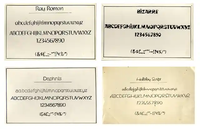 Fonts created by Satyajit Ray.