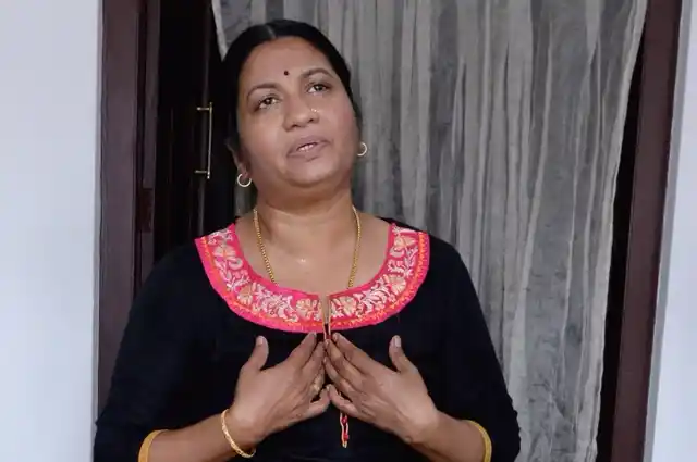 Nimisha’s Mother Bindu (Photo Courtesy: The News Minute/Sreekesh R Nair)