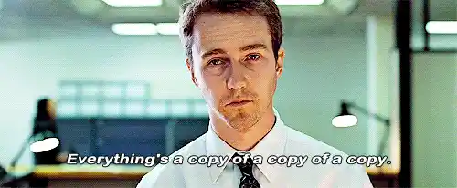 Shutting doors on non-Kannada films and enforcing ‘Made in Karnataka’ was easier than competing in the market with talent. (Photo Courtesy: <a href="https://www.tumblr.com/search/everything's%20a%20copy">Giphy.com</a>)