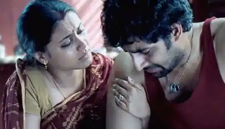 Abhishek Bachchan with Rani Mukherjee in <i>Yuva</i>.