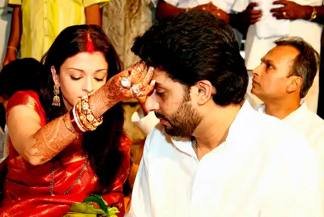 The much talked about marriage of Aishwarya and Abhishek. (Photo: Reuters)