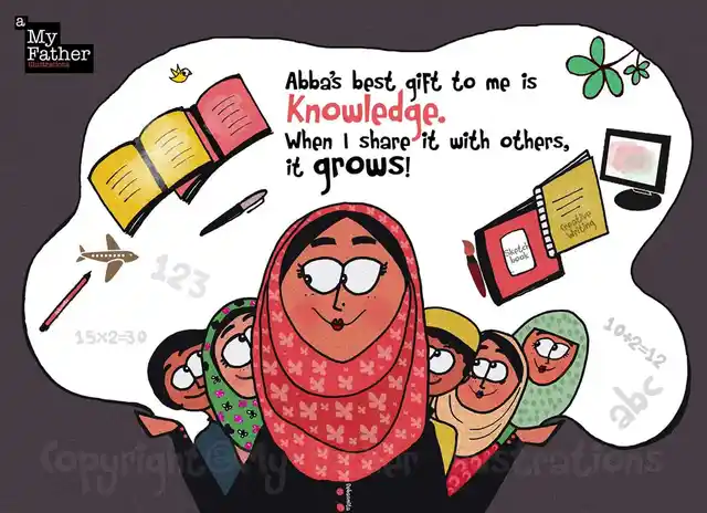 Sabah Haji, who runs a school in a remote village of Jammu and Kashmir, where people travel for hours to enroll their children. (Photo: Facebook @<a href="https://www.facebook.com/myfatherIllustrations/">MyFatherIllustrations</a>)