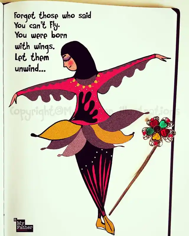 Zahara, an ice skater from UAE. (Photo: Facebook @<a href="https://www.facebook.com/myfatherIllustrations/">MyFatherIllustrations</a>)